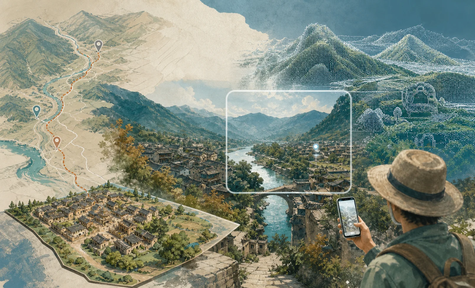 文旅景区导览:全景与 3DGS 如何组合